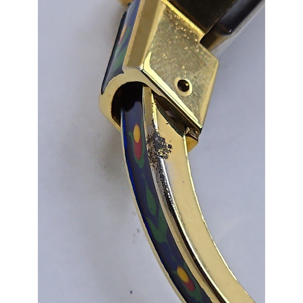 Vintage Alfex Swiss Floral Enamel Hidden Dial Bangle Manual Wind Watch Works - Picture 14 of 16
